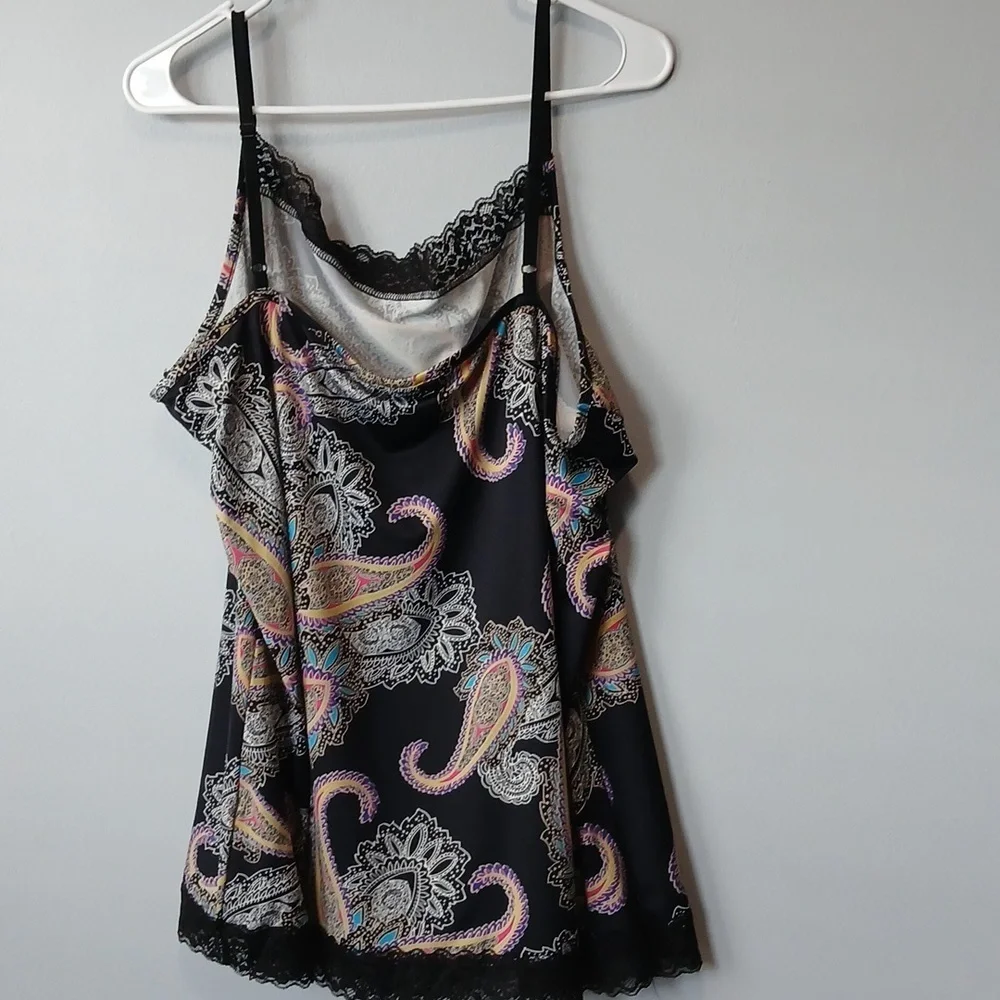 Fashion Bug Y2K Paisley Lace Camisole Tank Babydoll Womens 2X - Picture 6 of 6